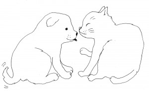 イラスト犬と猫